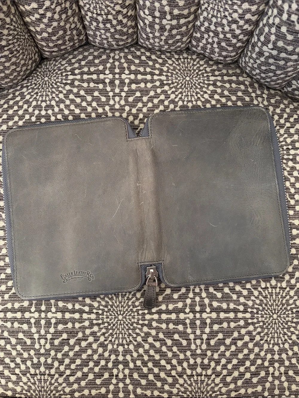 Galen Leather Co. B6 Crazy Horse Smoky Grey Leather Planner Notebook Cover